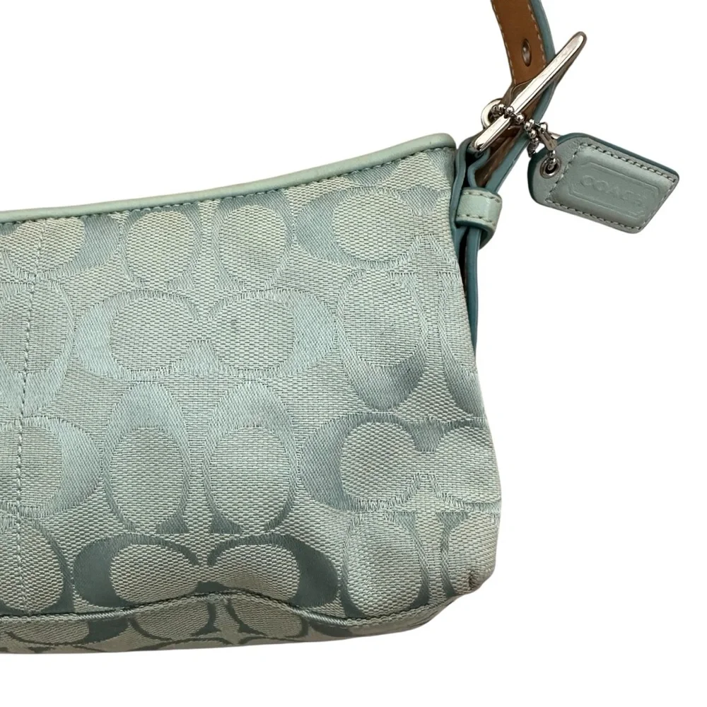 RARE 00s Y2K Coach Hampton Light Powder Blue monogram purse shoulder bag - Picture 3 of 3